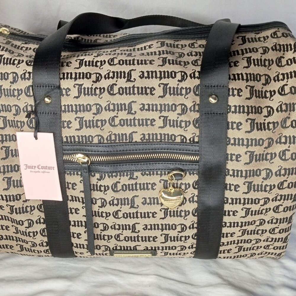 Juicy Couture Gotham Weekender Duffel Bag Black Logo